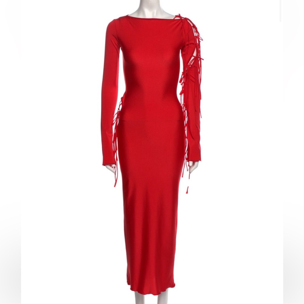 Fanci Red Long Sleeve Cut Out Dress size small